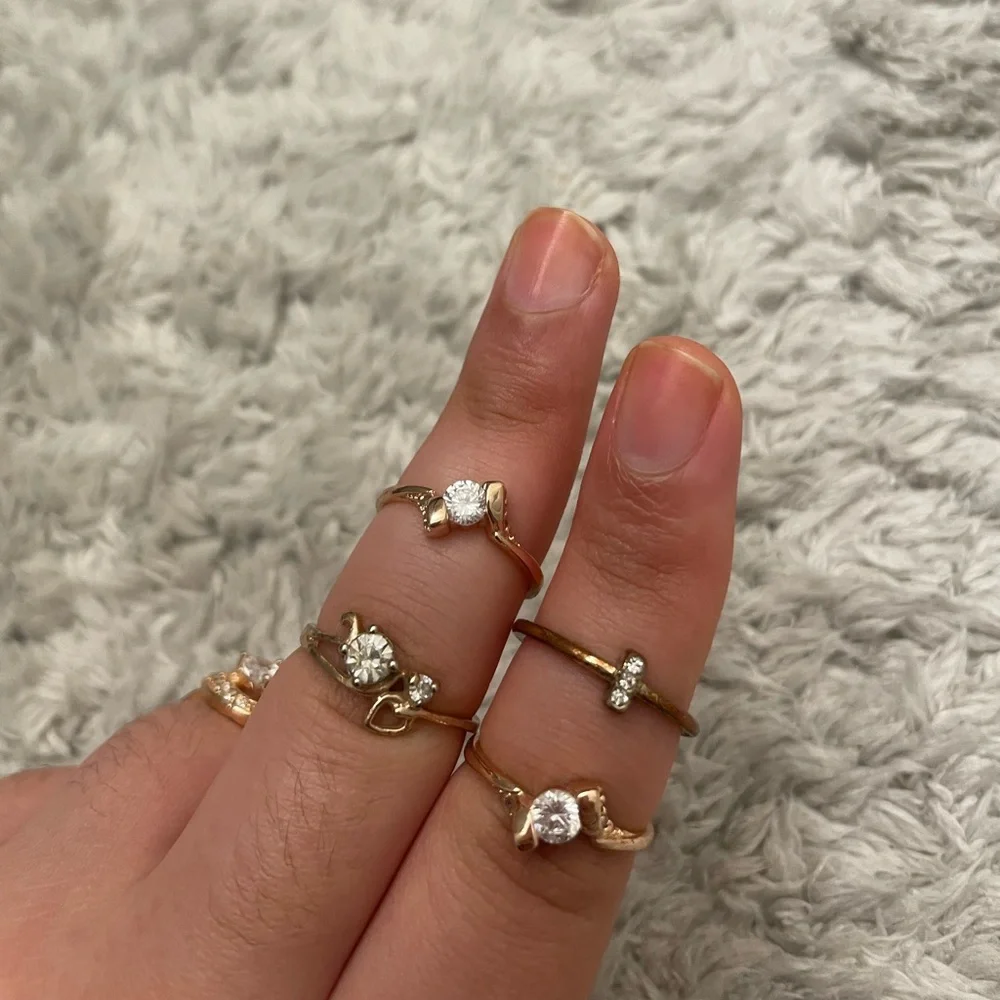 Rhinestone ring set 6 piece ring jewelry - Picture 13 of 14